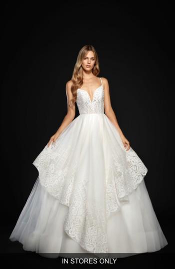 Women's Hayley Paige Hollis Floral Trellis Embroidered Tulle Ballgown, Size In Store Only - Ivory