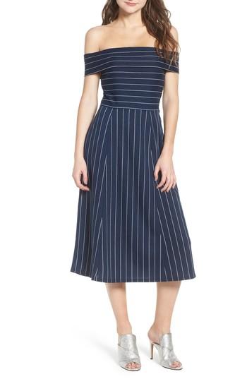 Women's Wayf Rayan Off The Shoulder Midi Dress - Blue