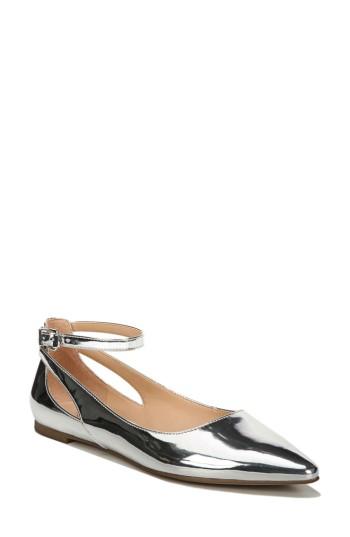 Women's Sarto By Franco Sarto Sylvia Ankle Strap Flat M - Metallic