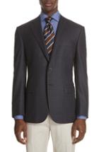 Men's Canali Classic Fit Plaid Wool Sport Coat Us / 54 Eu L - Brown