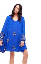 Women's Free People Embroidered Minidress - Blue