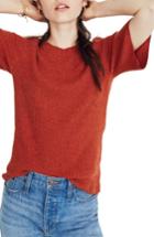 Women's Madewell Flounce Sleeve Ribbed Sweater Tee - Orange