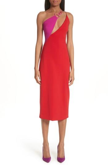 Women's Cushnie Et Ochs Poppy Demi Twisted Neckline Dress - Red