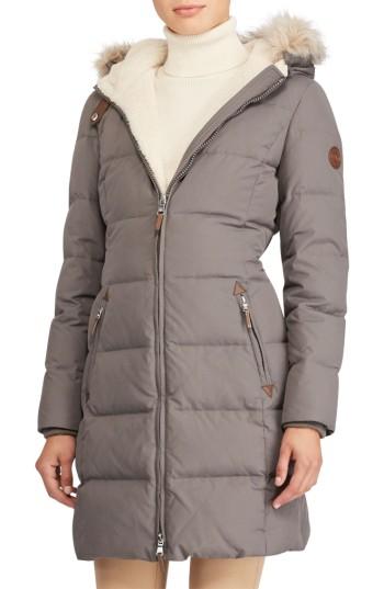 Women's Lauren Ralph Lauren Quilted Parka - Grey