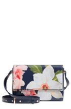 Ted Baker London Prim Chatsworth Bloom Faux Leather Crossbody Bag - Blue