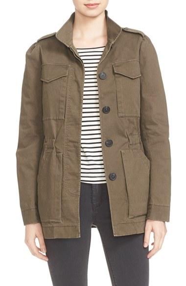 Women's La Vie Rebecca Taylor Luxe Stretch Twill Utility Coat - Green