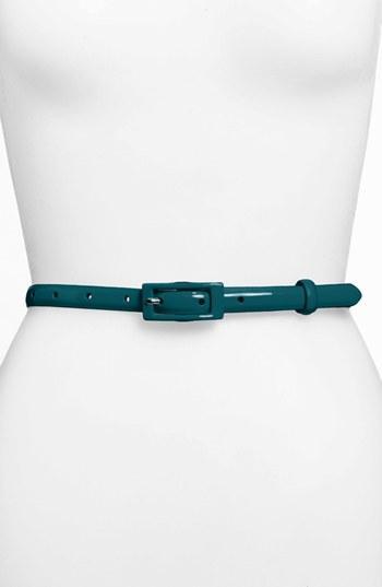 Another Line 'updated' Skinny Patent Belt Blue