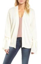 Women's J.o.a. Tie Sleeve Cardigan Sweater /small - White