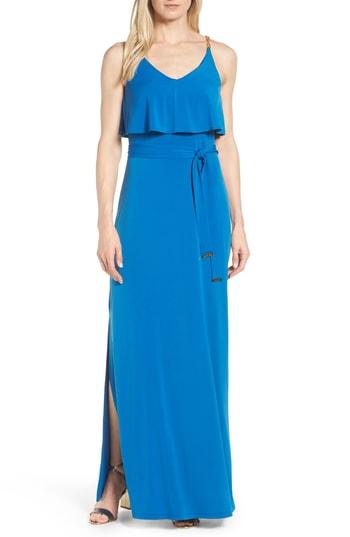 Women's Michael Kors Chain Strap Flutter Maxi Dress - Blue