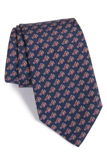 Men's Vineyard Vines 'atlanta Braves - Mlb' Print Silk Tie, Size - Blue