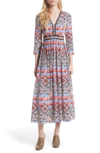 Women's L'agence Rosalia Print Silk Maxi Dress - Ivory