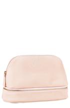 Cathy's Concepts Monogram Faux Leather Cosmetics Case, Size - Blush Pink M