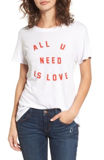 Women's Sub Urban Riot All U Need Is Love Graphic Tee - White