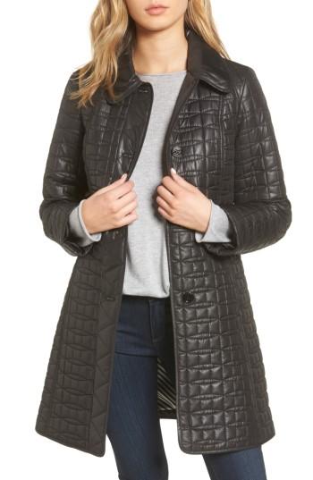 Women's Kate Spade New York Water Resistant Quilted Coat - Black