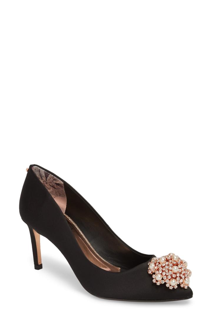 Women's Ted Baker London Dahrlin Embellished Pump .5 M - Black