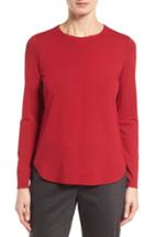 Women's Eileen Fisher Crewneck Top, Size - Red