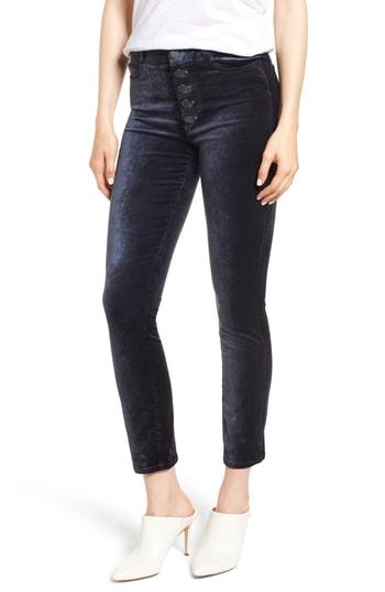 Women's Paige Hoxton High Waist Ankle Peg Velvet Jeans - Blue