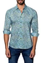 Men's Jared Lang Speckle Print Sport Shirt - Blue/green