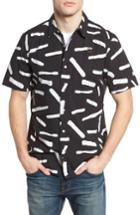 Men's Hurley Print Short Sleeve Shirt - Black
