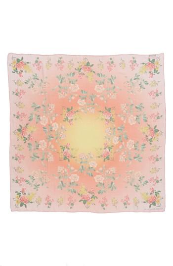 Women's Alexander Mcqueen Botanical Garden Silk Chiffon Square Scarf, Size - Pink