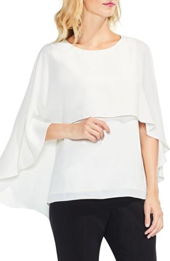 Women's Vince Camuto Cape Overlay Blouse - White