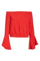Women's Bardot Elson Off The Shoulder Top - Red