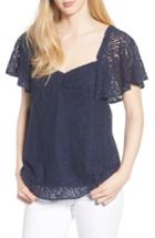 Women's Hinge Flutter Sleeve Empire Top - Blue