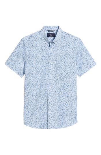 Men's 1901 Trim Fit Marble Print Sport Shirt, Size - White