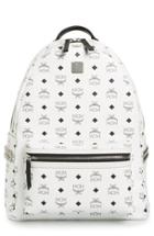 Mcm 'medium Stark' Side Stud Backpack - White