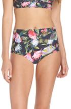 Women's J.crew Floral Seamless High Waist Bikini Bottoms, Size - Blue