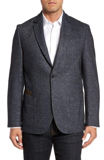 Men's Flynt Classic Fit Suede Trim Jersey Sport Coat L - Grey