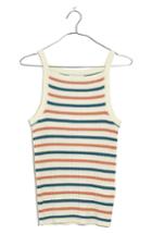 Women's Madewell Stripe Apron Sweater Tank, Size - White