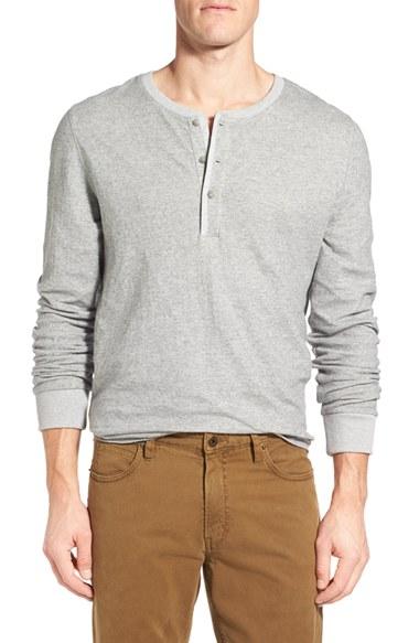 Men's Nordstrom Men's Shop Long Sleeve Henley - Grey