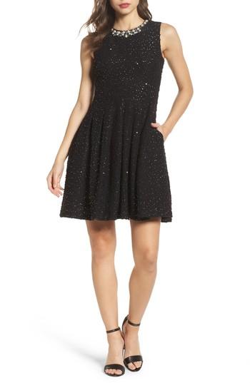 Women's Eliza J Jewel Fit & Flare Dress - Black