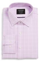 Men's Nordstrom Men's Shop Tech-smart Traditional Fit Stretch Check Dress Shirt 34/35 - Purple