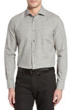 Men's Luciano Barbera Broken Plaid Sport Shirt, Size - Grey