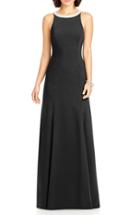 Women's Dessy Collection Beaded V-back Crepe Trumpet Gown