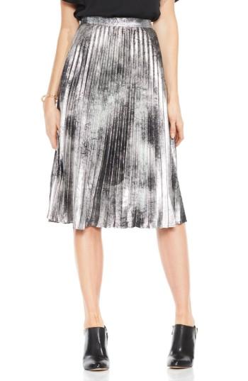 Women's Vince Camuto Foiled Pleat Skirt - Black