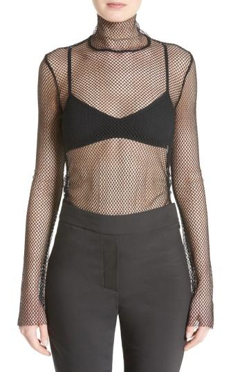 Women's Ellery Funnel Neck Mesh Top Us / 8 Au - Black