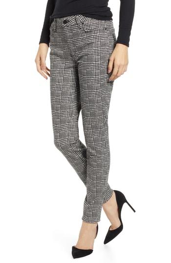 Women's Paige Hoxton Glen Check High Waist Ultra Skinny Jeans - Black