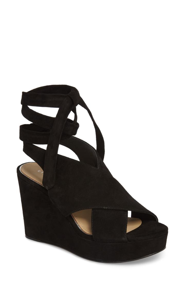 Women's Etienne Aigner Dominica Platform Wedge Sandal M - Black