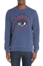 Men's Kenzo Bleached Eye Embroidered Sweatshirt - Blue