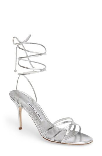 Women's Manolo Blahnik Leva Sandal .5us / 36.5eu - Metallic