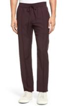 Men's Vince Piped Wool Track Pants - Burgundy