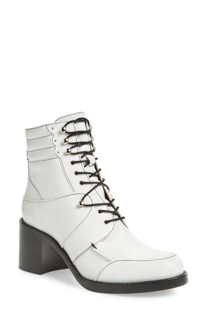 Women's Tabitha Simmons Block Heel Bootie .5us / 39.5eu - White