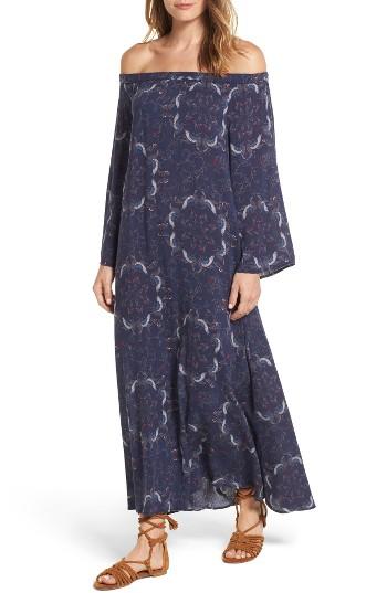 Women's Hinge Print Off The Shoulder Maxi Dress