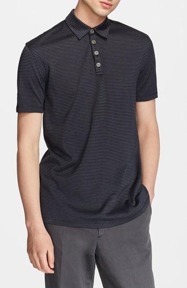 Men's John Varvatos Collection 'hampton' Stripe Silk & Cotton Polo