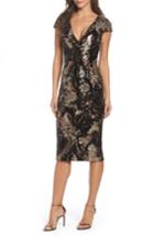 Women's Dress The Population Allison Sequin Velvet Body-con Dress