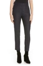 Women's Sandro Plaid Stretch Wool Blend Pants Us / 34 Fr - Blue