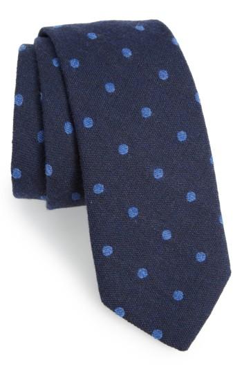 Men's Bonobos Newell Dot Wool Tie, Size - Blue